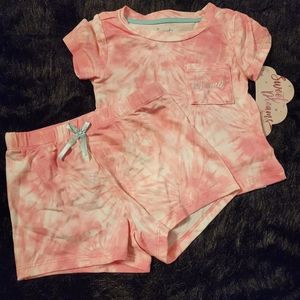 Young Hearts pink and top bottom toddler sleeper.